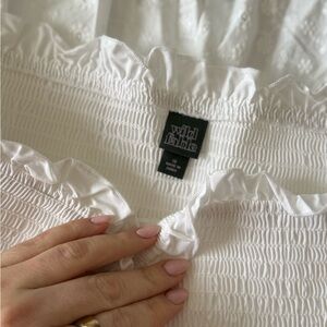 wild fable White Smocked Ruffle Skort